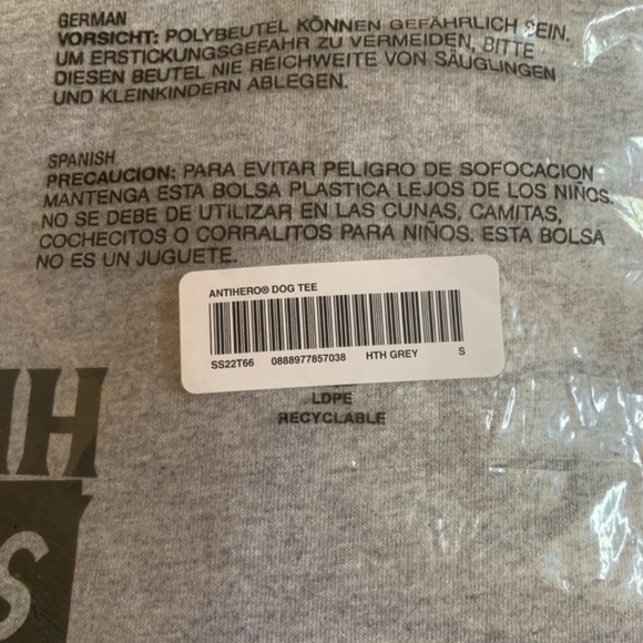 Authentic Supreme Antihero Dog Tee, still in bag, never opened - Picture 4 of 5
